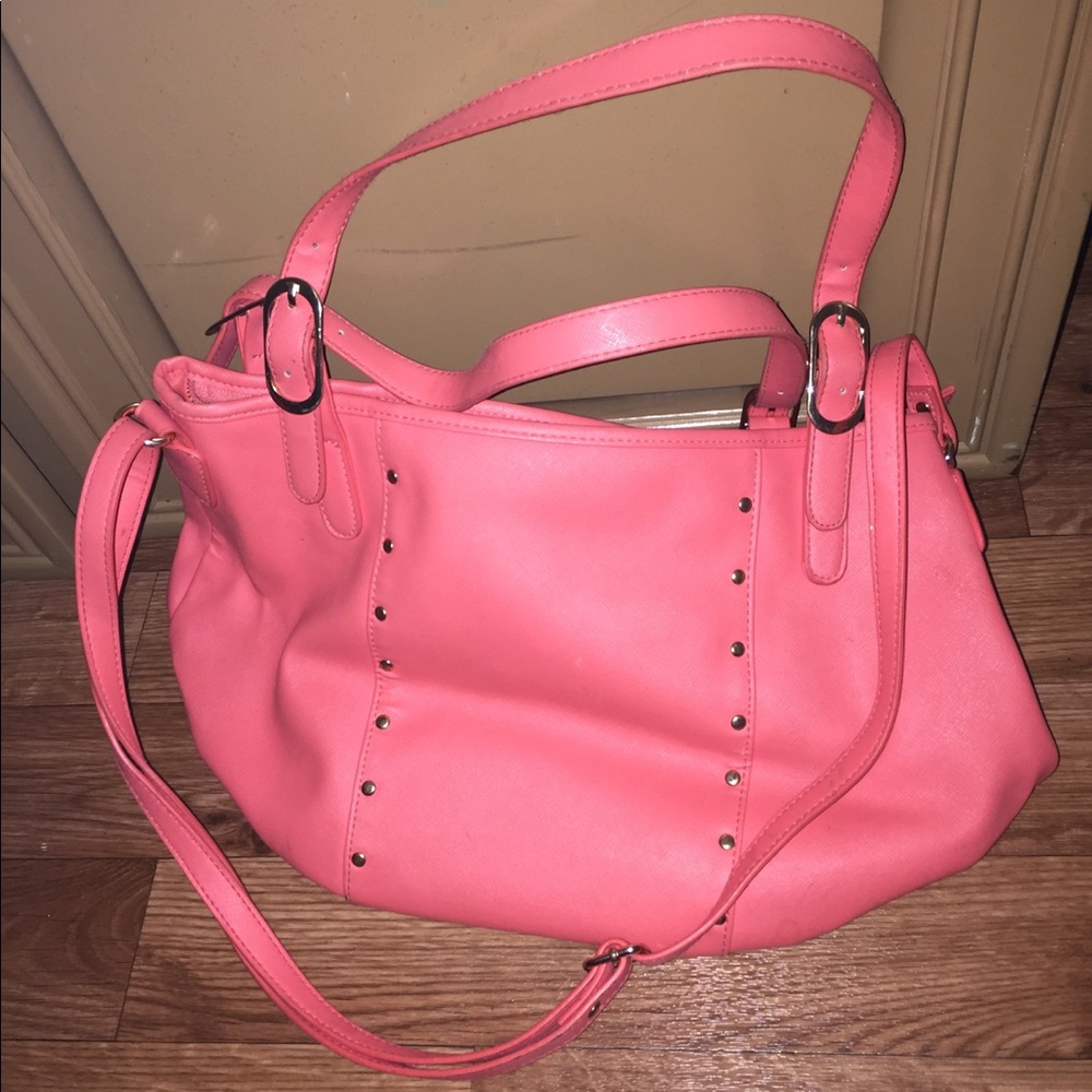 Orange pink purse